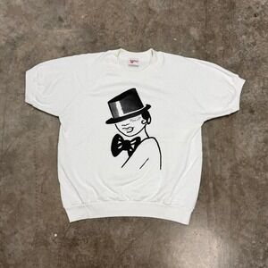 True Vintage 80s Raglan Short Sleeve Crewneck Sweatshirt Made In USA Size M